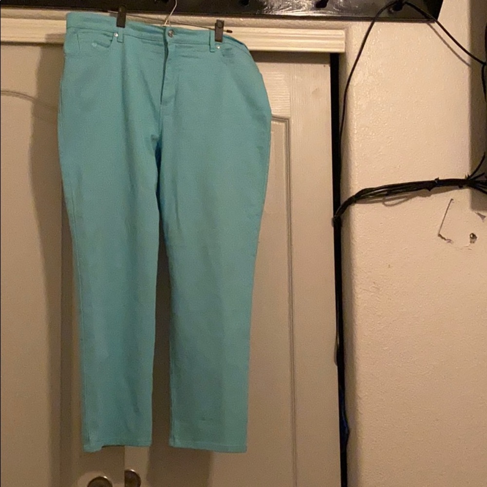 Jeans turquoise semi stretchy